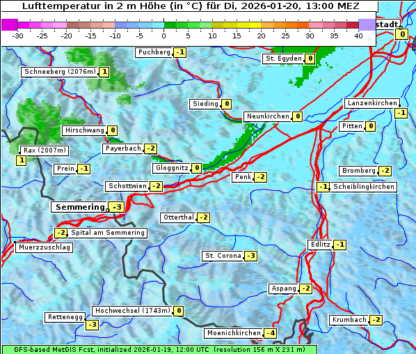 Temperatur, 20. 1. 2026