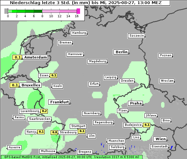 Niederschlag, 27. 8. 2025