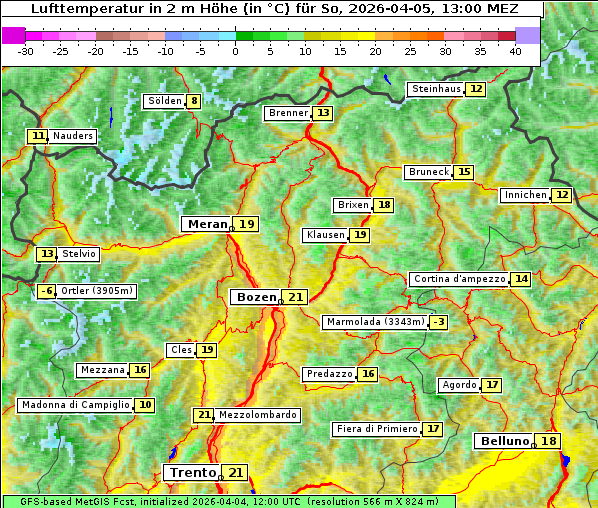 Temperatur, 5. 4. 2026