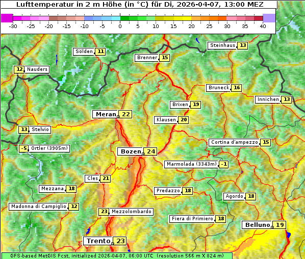 Temperatur, 7. 4. 2026