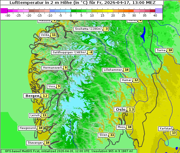 Temperatur, 17. 4. 2026