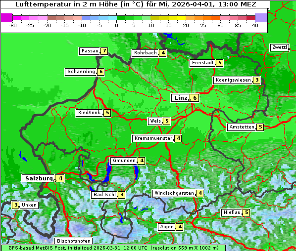 Temperatur, 1. 4. 2026