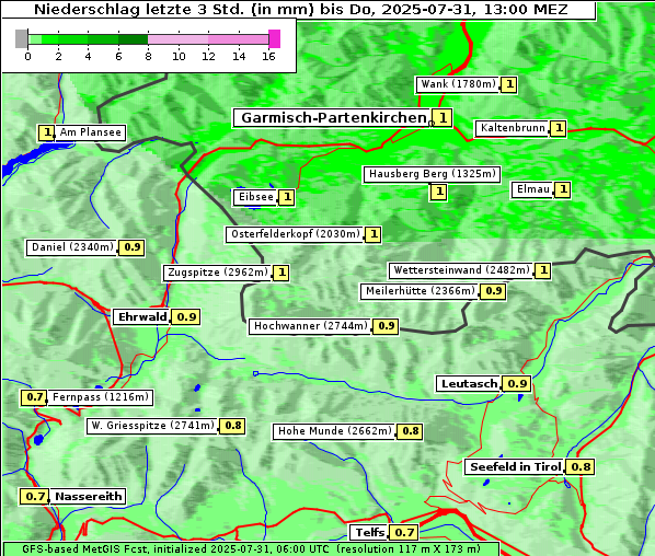 Niederschlag, 31. 7. 2025