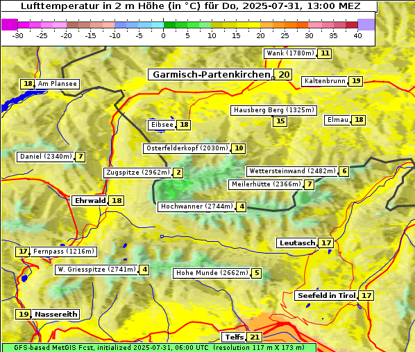 Temperatur, 31. 7. 2025