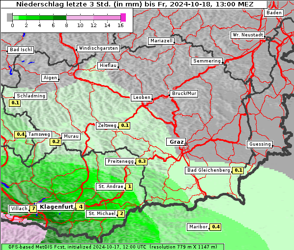Niederschlag, 18. 10. 2024