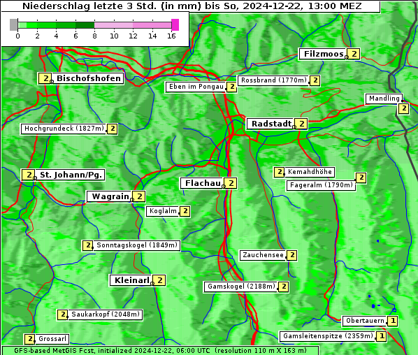 Niederschlag, 22. 12. 2024