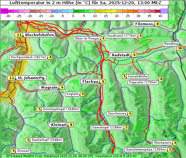 Temperatur, 20. 12. 2025