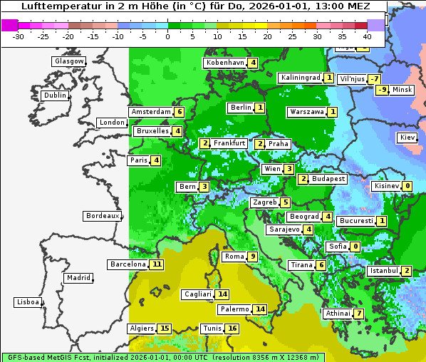 Temperatur, 1. 1. 2026