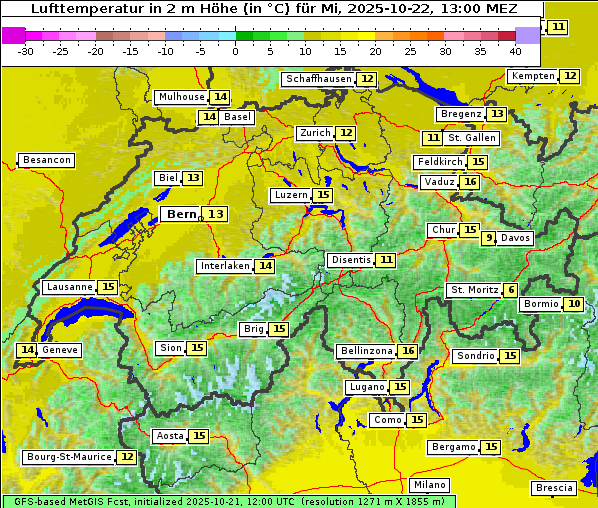Temperatur, 22. 10. 2025