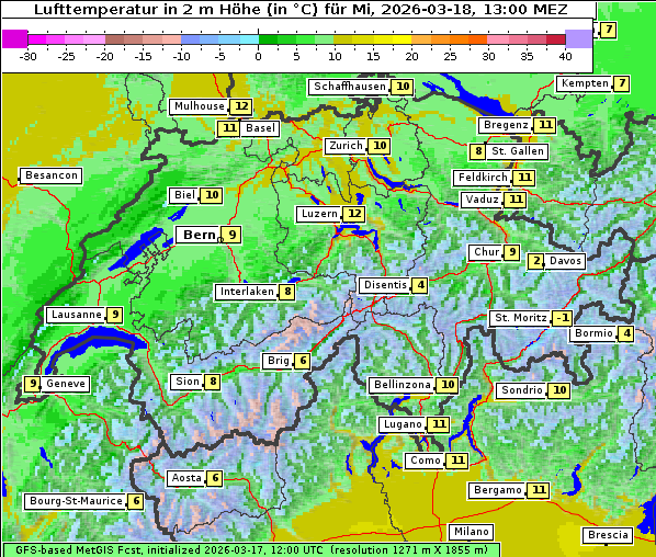 Temperatur, 18. 3. 2026