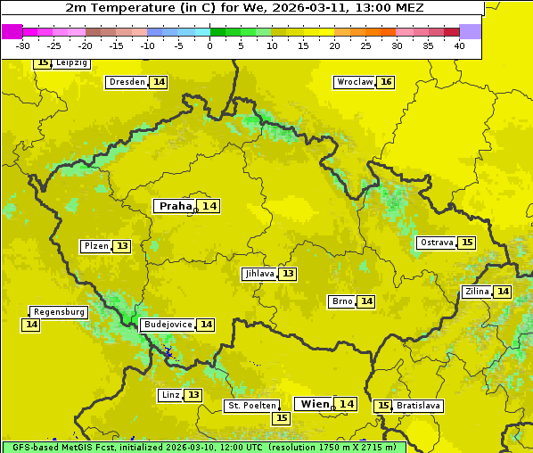 Temperatur, 11. 3. 2026
