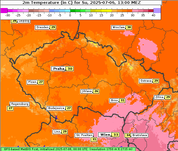 Temperatur, 6. 7. 2025