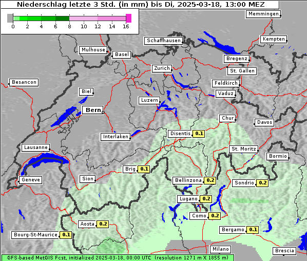 Niederschlag, 18. 3. 2025