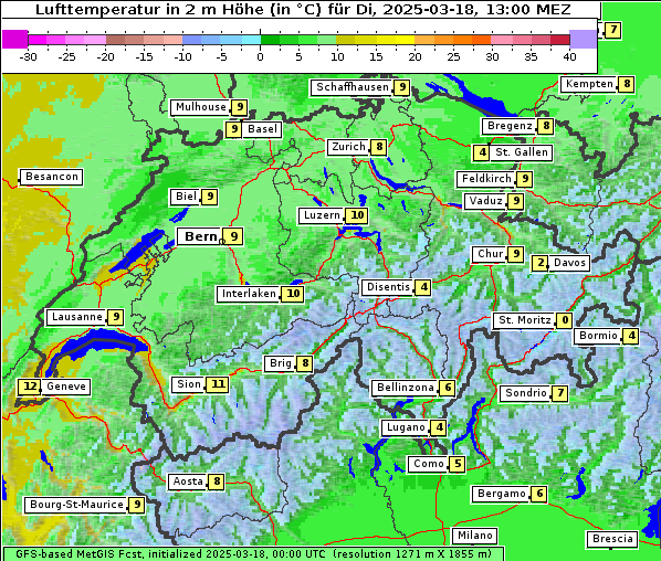 Temperatur, 18. 3. 2025