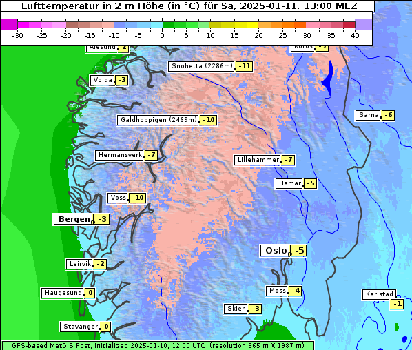 Temperatur, 11. 1. 2025