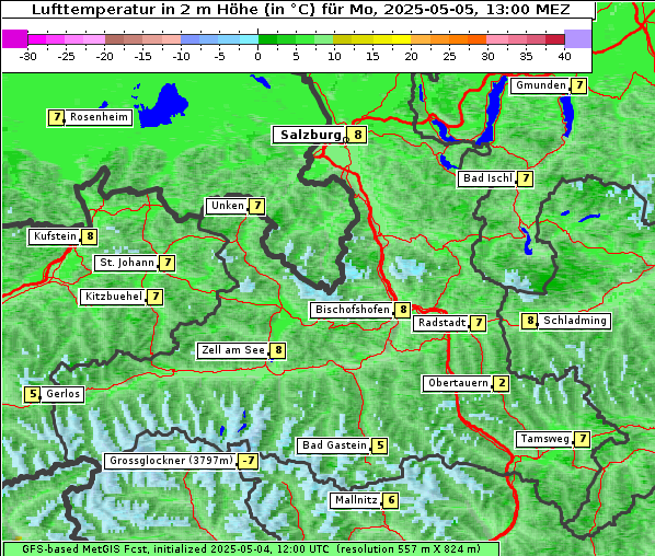 Temperatur, 5. 5. 2025