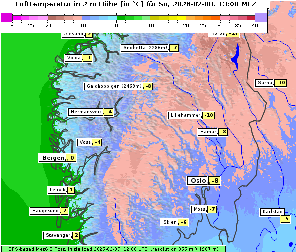 Temperatur, 8. 2. 2026