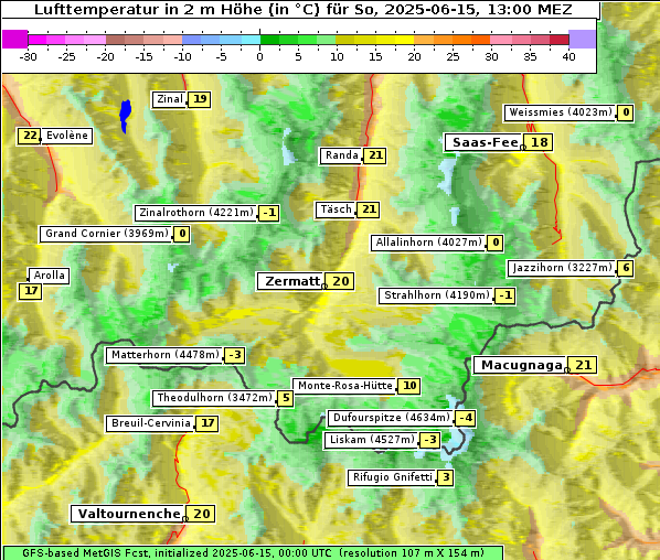 Temperatur, 15. 6. 2025