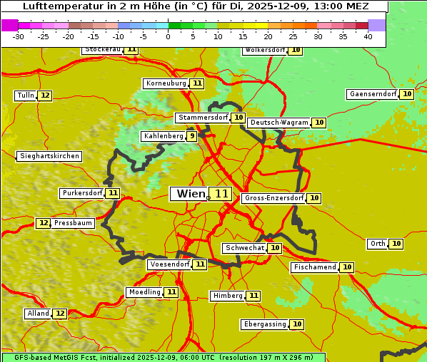 Temperatur, 9. 12. 2025