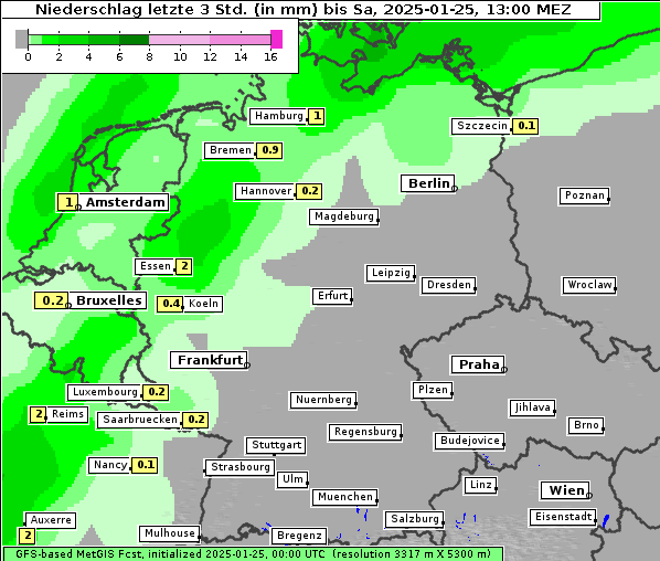 Niederschlag, 25. 1. 2025