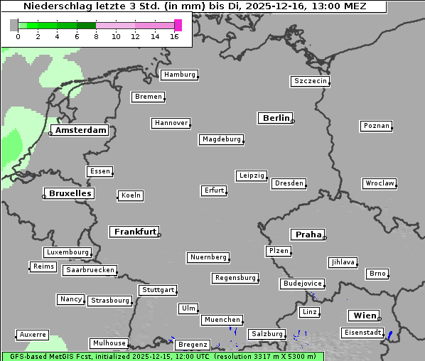 Niederschlag, 16. 12. 2025