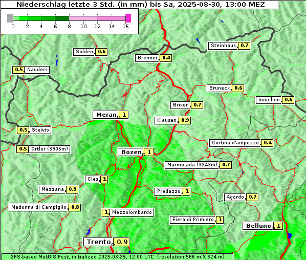 Niederschlag, 30. 8. 2025