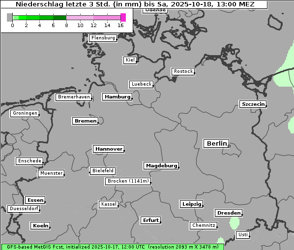 Niederschlag, 18. 10. 2025