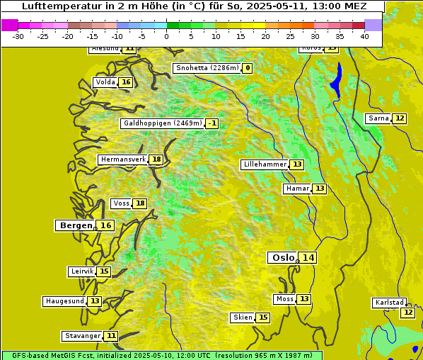 Temperatur, 11. 5. 2025