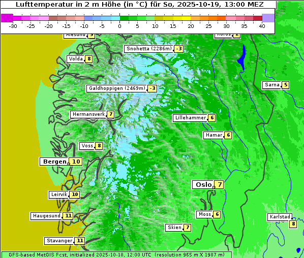 Temperatur, 19. 10. 2025