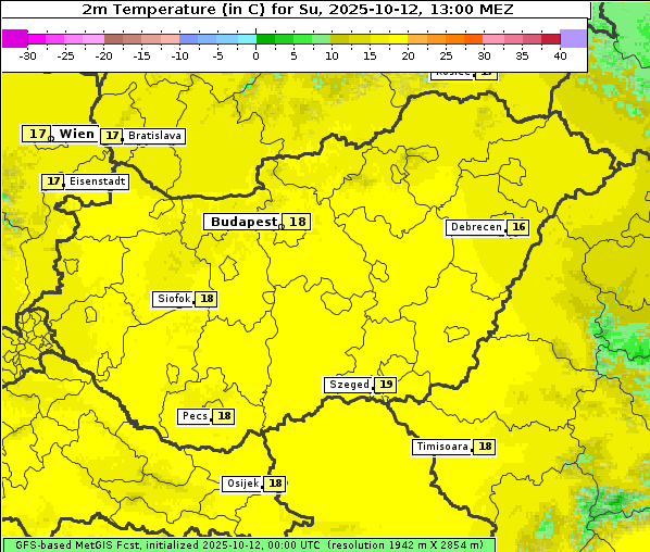 Temperatur, 12. 10. 2025