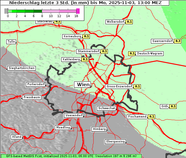 Niederschlag, 3. 11. 2025