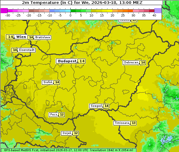 Temperatur, 18. 3. 2026
