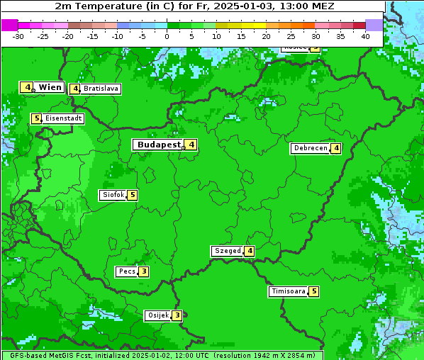 Temperatur, 3. 1. 2025