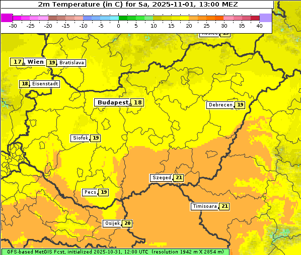 Temperatur, 1. 11. 2025