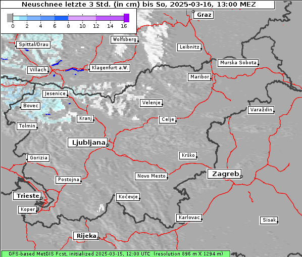 Neuschnee, 16. 3. 2025