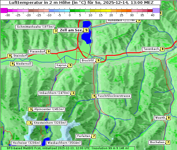 Temperatur, 14. 12. 2025