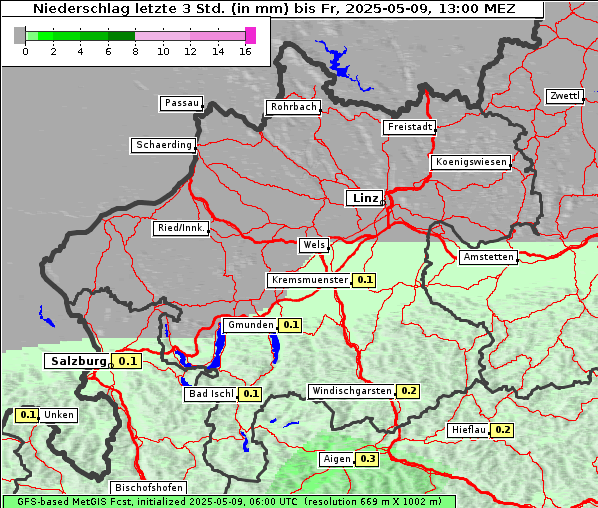 Niederschlag, 9. 5. 2025