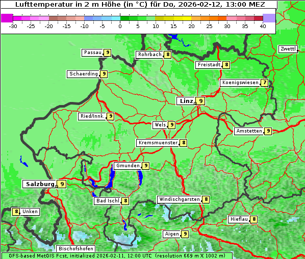 Temperatur, 12. 2. 2026