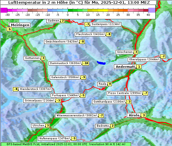 Temperatur, 1. 12. 2025
