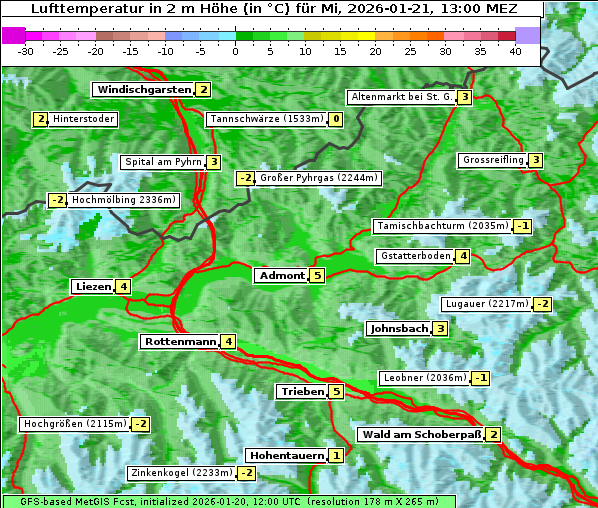 Temperatur, 21. 1. 2026
