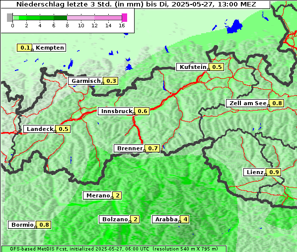 Niederschlag, 27. 5. 2025
