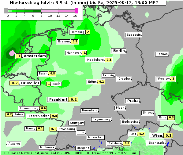 Niederschlag, 13. 9. 2025