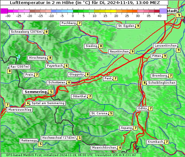 Temperatur, 19. 11. 2024