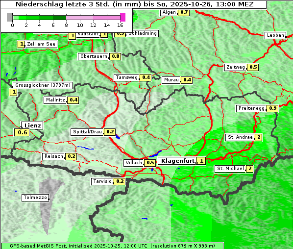 Niederschlag, 26. 10. 2025