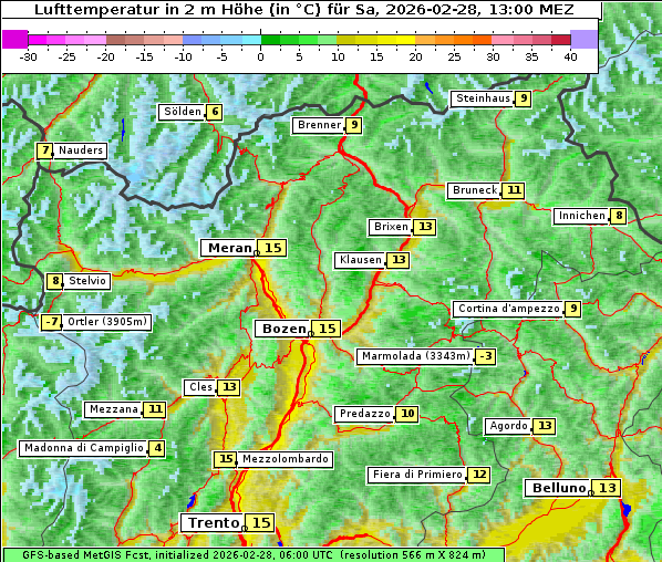 Temperatur, 28. 2. 2026