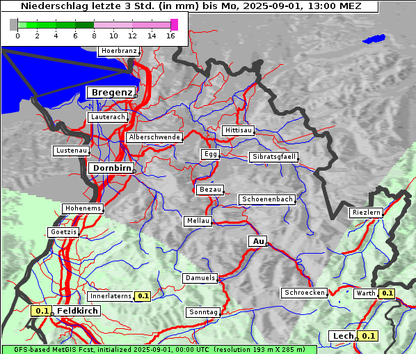 Niederschlag, 1. 9. 2025