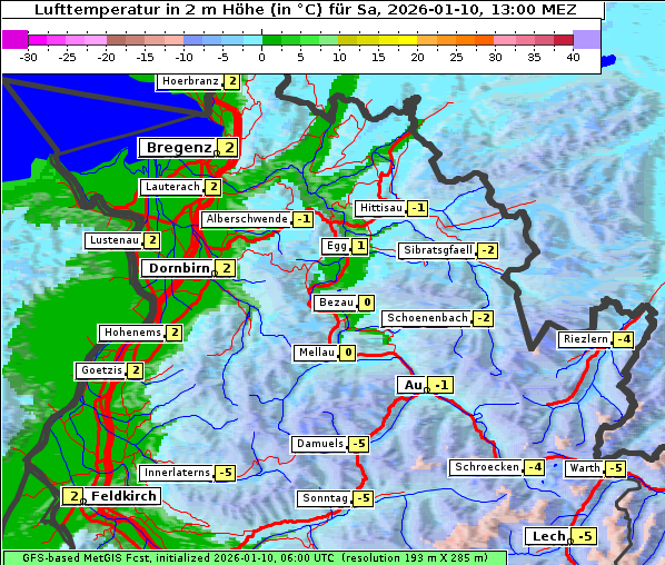 Temperatur, 10. 1. 2026