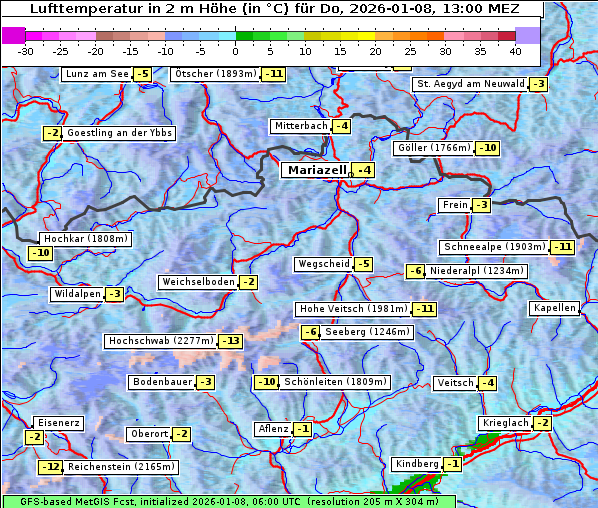 Temperatur, 8. 1. 2026