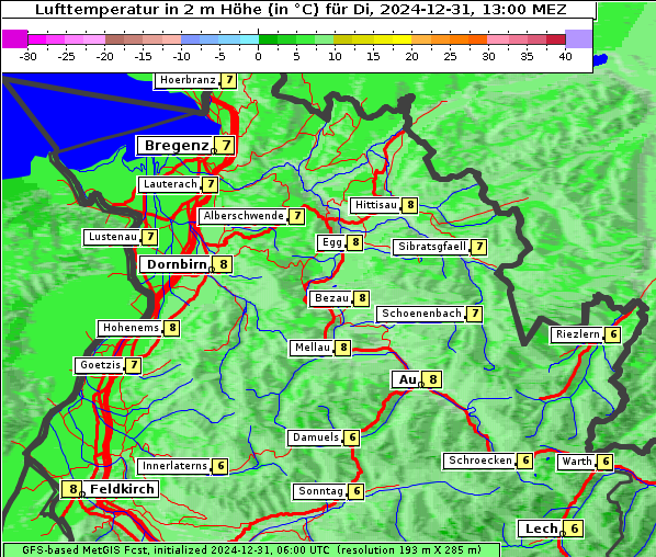 Temperatur, 31. 12. 2024