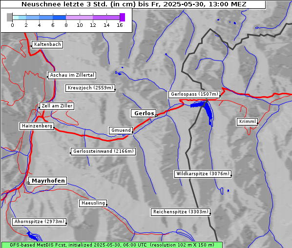 Neuschnee, 30. 5. 2025